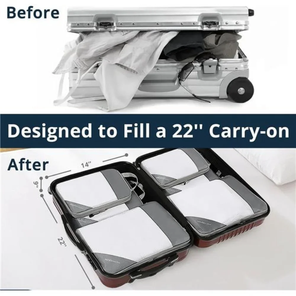 Compression Packing Cubes for Travel,Packing Cubes Compression Travel Essentials - Picture 4 of 7